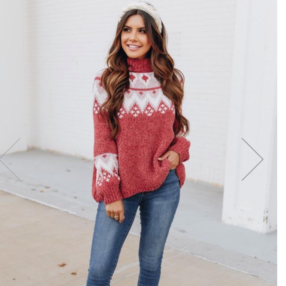 Pink Lilly / BELIEVE THIS IS REAL RED SWEATER